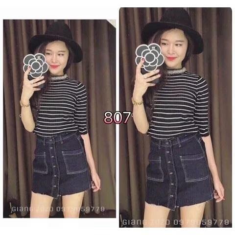 Chân Váy Jean Phối Túi -duoc-ban-tai-Hana Trâm Shop