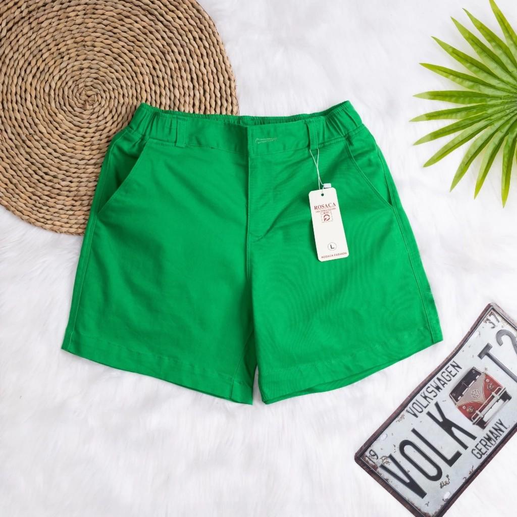 Quần Sọt Kaki Nữ Lưng Thun Dây Kéo Hàng Xuất Khấu-duoc-ban-tai-Hana Trâm Shop