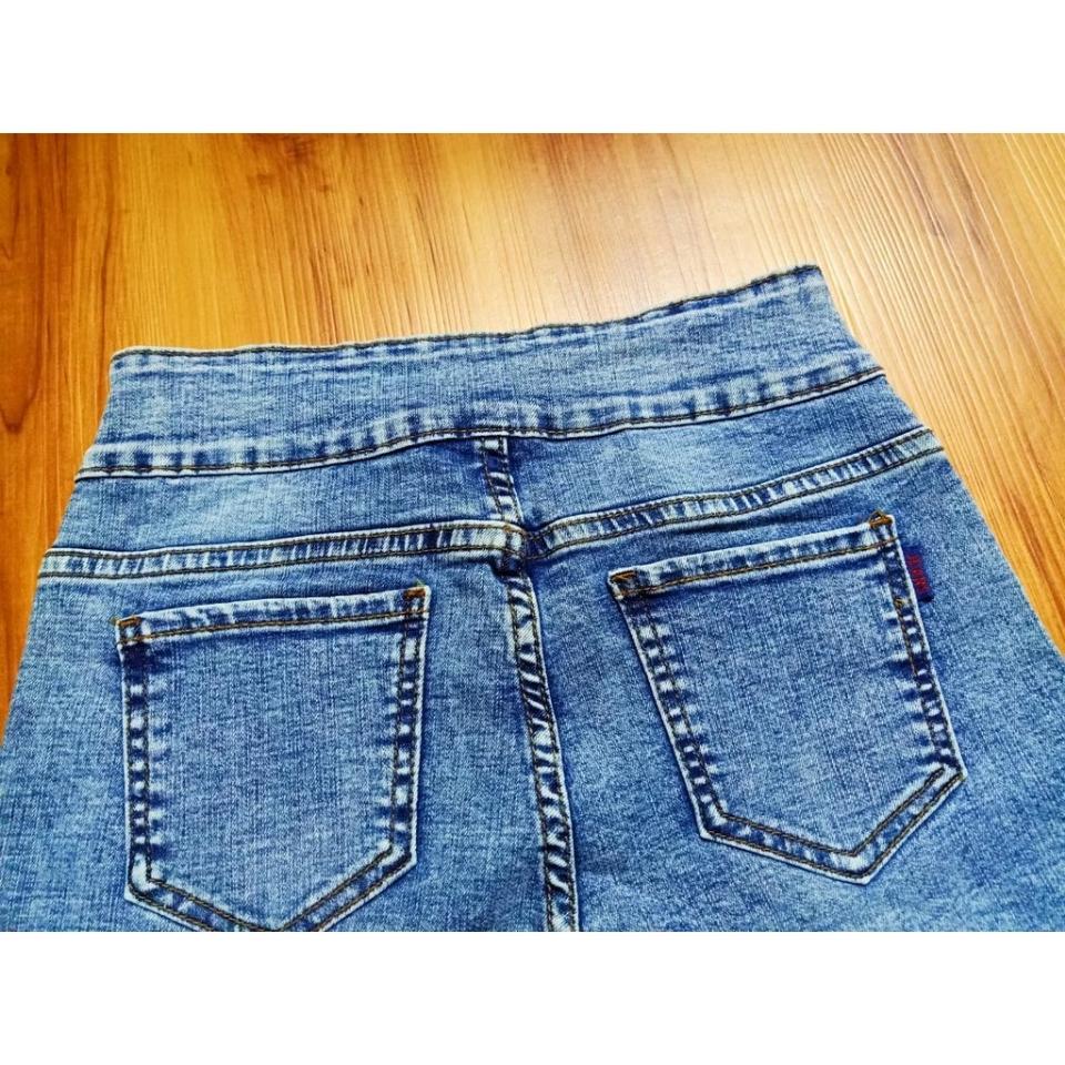 Quần Sọt Jean Co Giãn Lưng Cao 2 Nút Gài Có Bigsize -duoc-ban-tai-Hana Trâm Shop