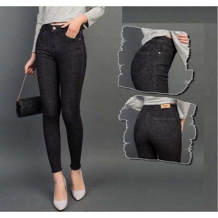 Quần Jean Nữ Vải Xước Màu Đen Lưng Cao Có Bigsize-duoc-ban-tai-Hana Trâm Shop