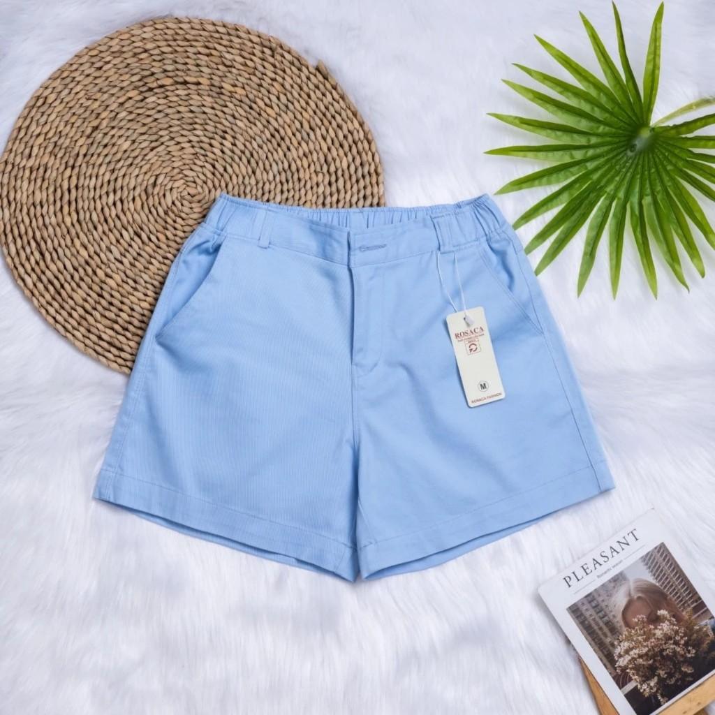 Quần Sọt Kaki Nữ Lưng Thun Dây Kéo Hàng Xuất Khấu-duoc-ban-tai-Hana Trâm Shop