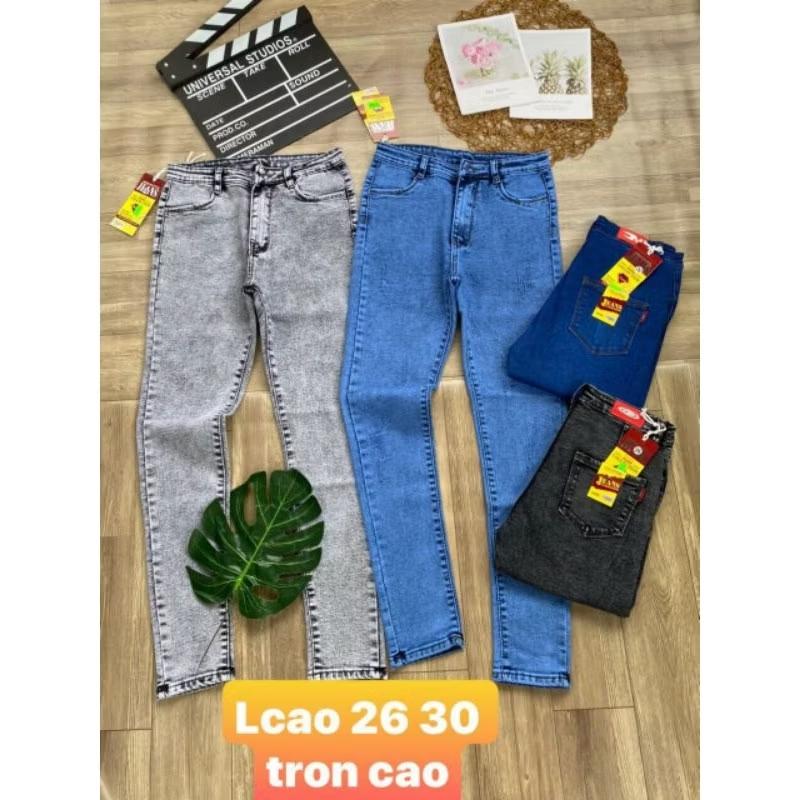 Quần Jean Dài Lưng Cao Trơn Có Bigsize ( có 3 màu)-duoc-ban-tai-Hana Trâm Shop