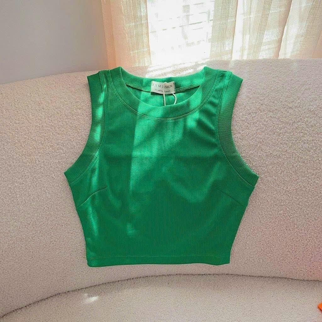 Áo thun nữ sát nách kiểu croptop có chít ngực hàng chuẩn Shop ( 12 Màu )-duoc-ban-tai-Hana Trâm Shop