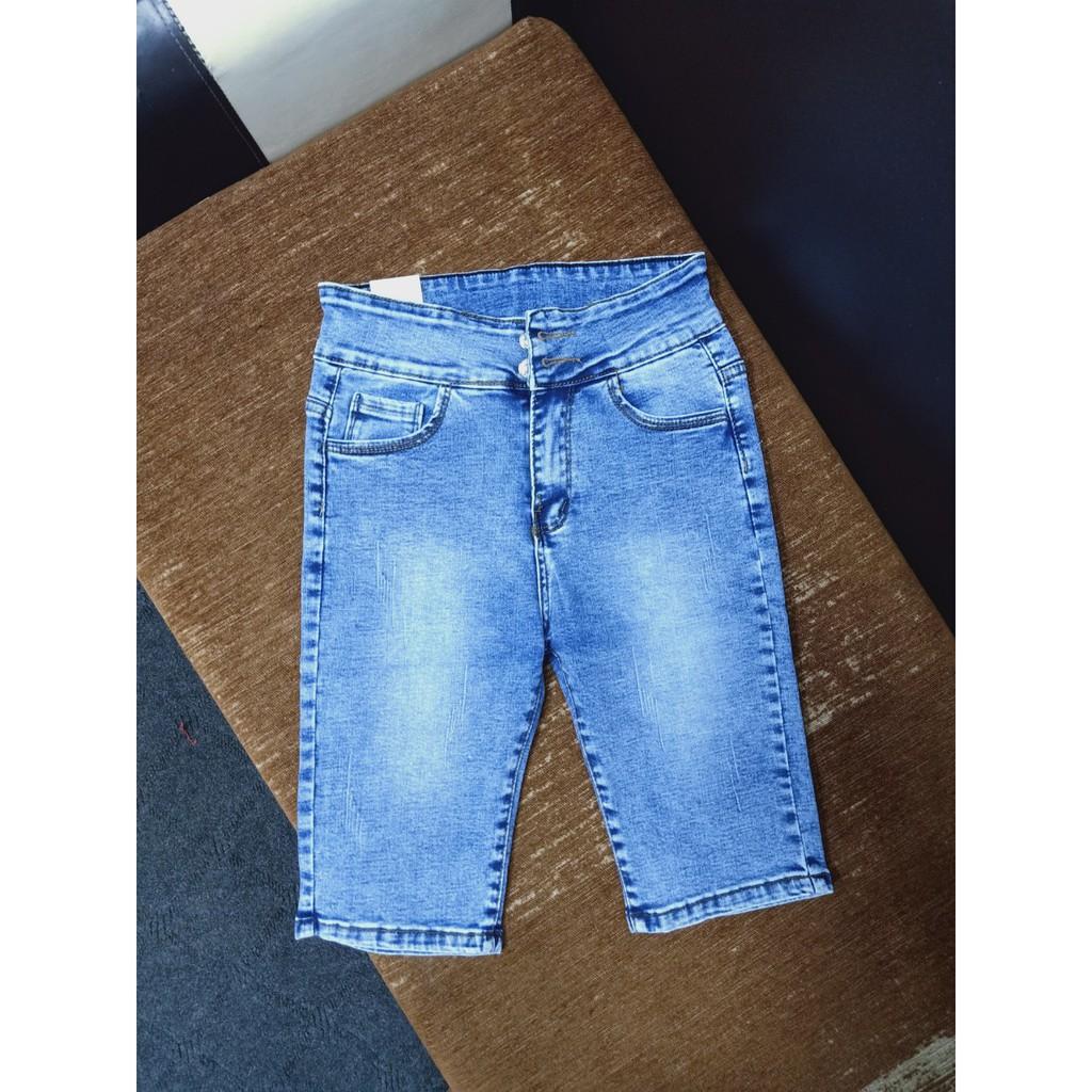 Quần Jean Lửng Gối Nữ Lưng Cao 2 Nút Gài ( Có 4 Màu )-duoc-ban-tai-Hana Trâm Shop
