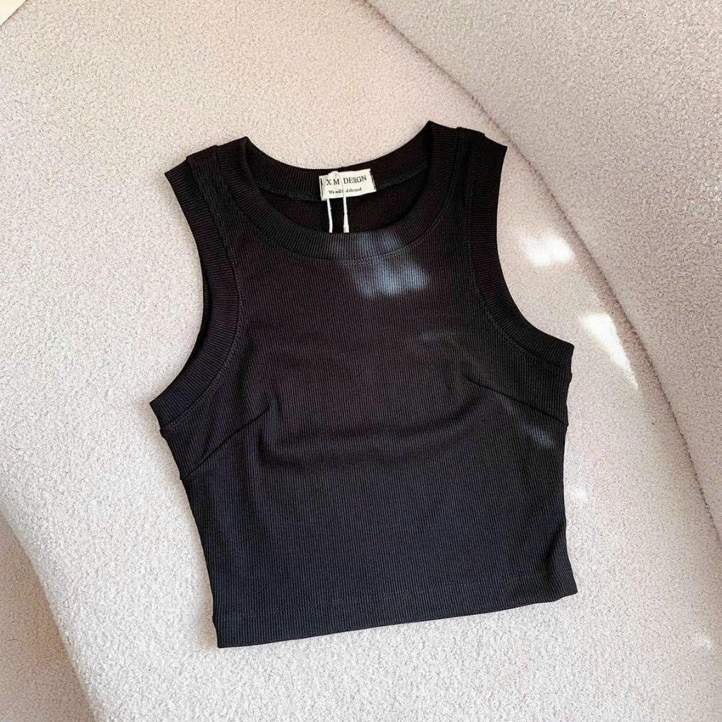 Áo thun nữ sát nách kiểu croptop có chít ngực hàng chuẩn Shop ( 12 Màu )-duoc-ban-tai-Hana Trâm Shop
