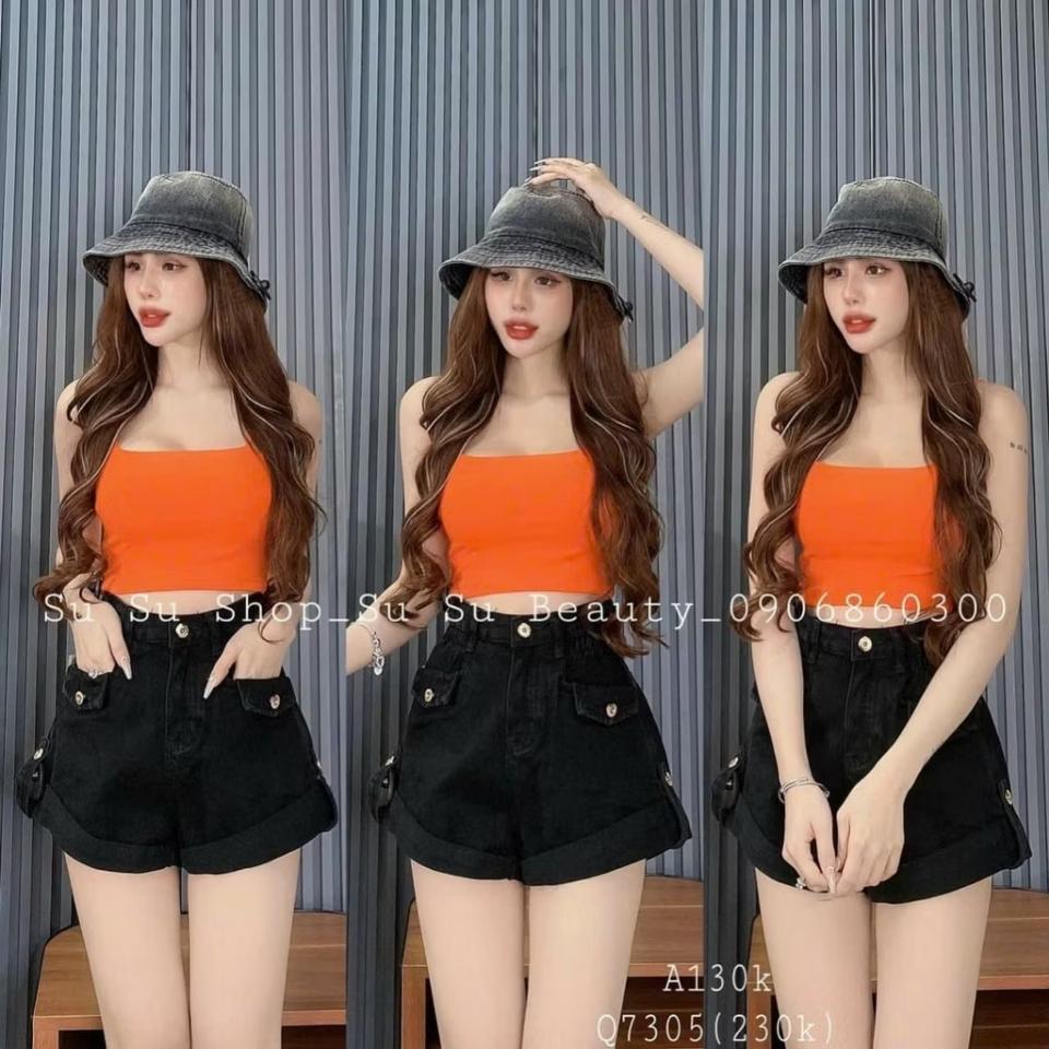Quần Sọt Jean Phối Túi Nắp ( có 3 Màu)-duoc-ban-tai-Hana Trâm Shop