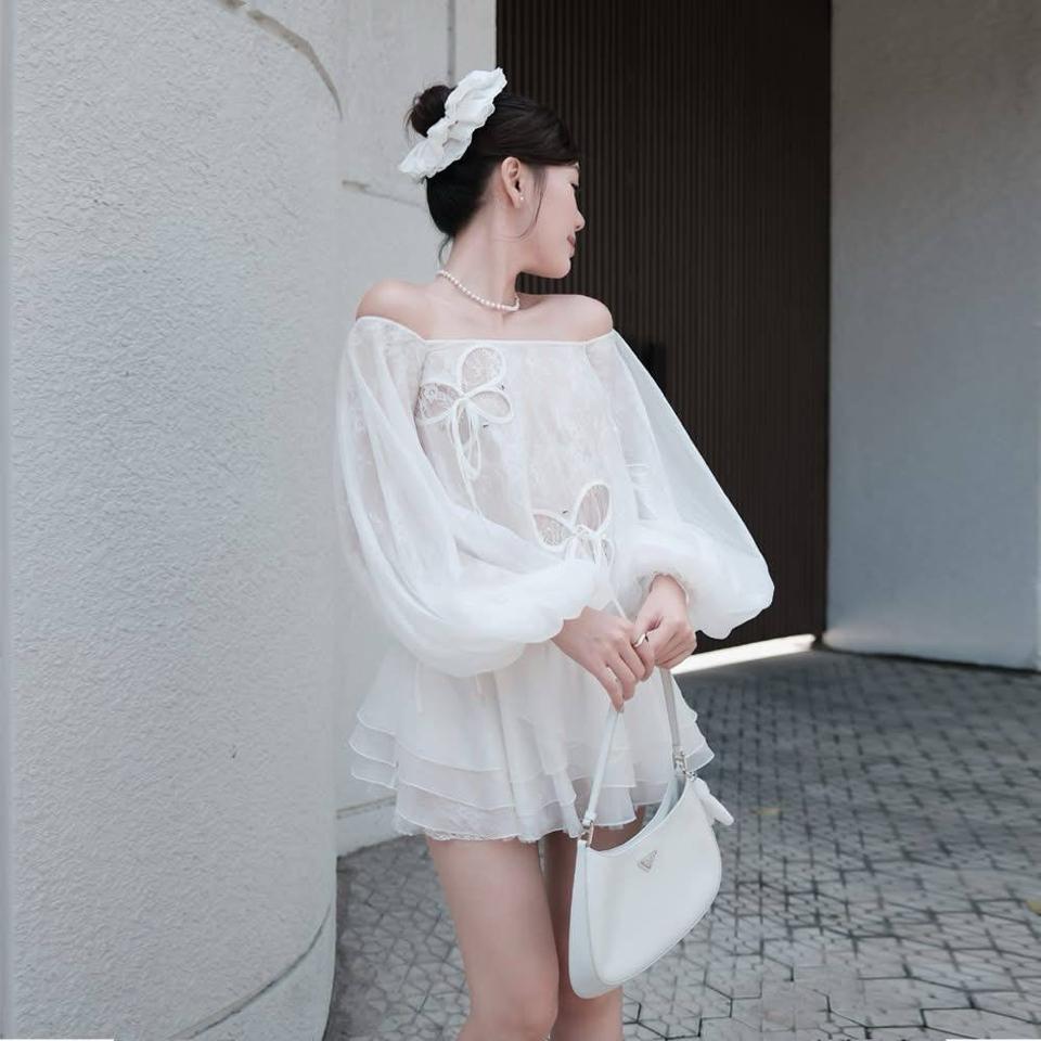 Váy trễ vai chất tơ cao cấp, có lót ren siêu xịn🤩🤩 Freesize-duoc-ban-tai-By.linhcam