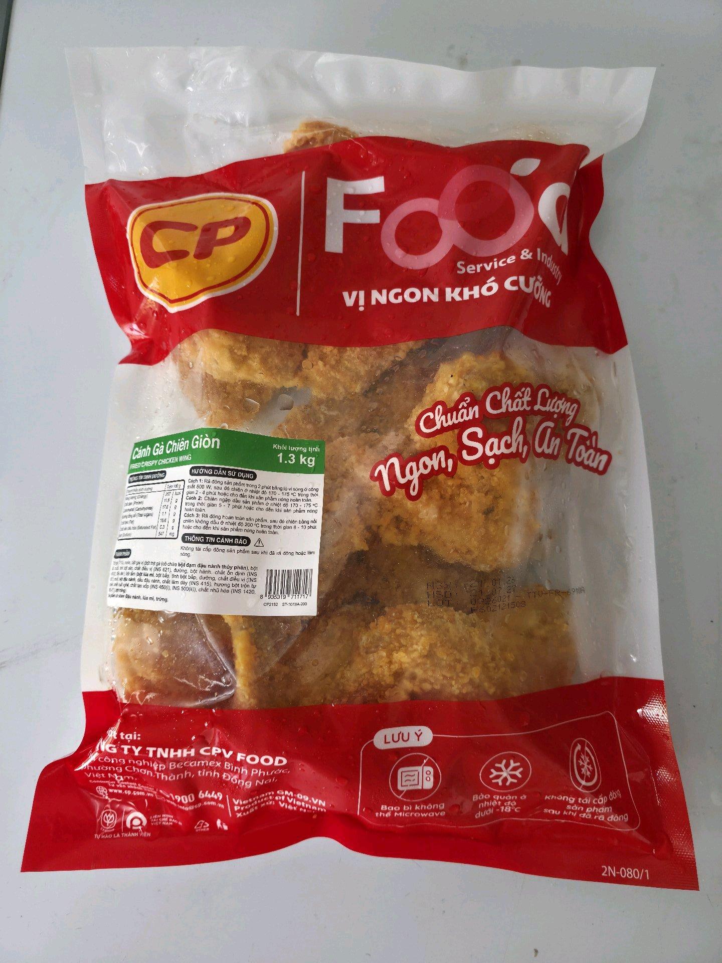 CÁNH GÀ CHIÊN GIÒN 1,3KG/GÓI-duoc-ban-tai-NPP XÚC XÍCH CP TIẾN DŨNG  NO31-LK32 KHU  DỊC VỤ HÀ TRÌ HÀ CẦU HÀ ĐÔNG HÀ NỘI