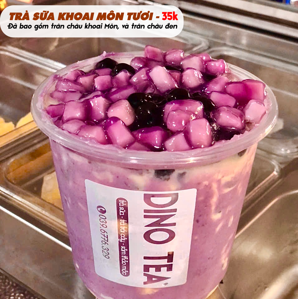 trà sữa sốt khoai môn tươi-duoc-ban-tai-DINO TEA Tân An