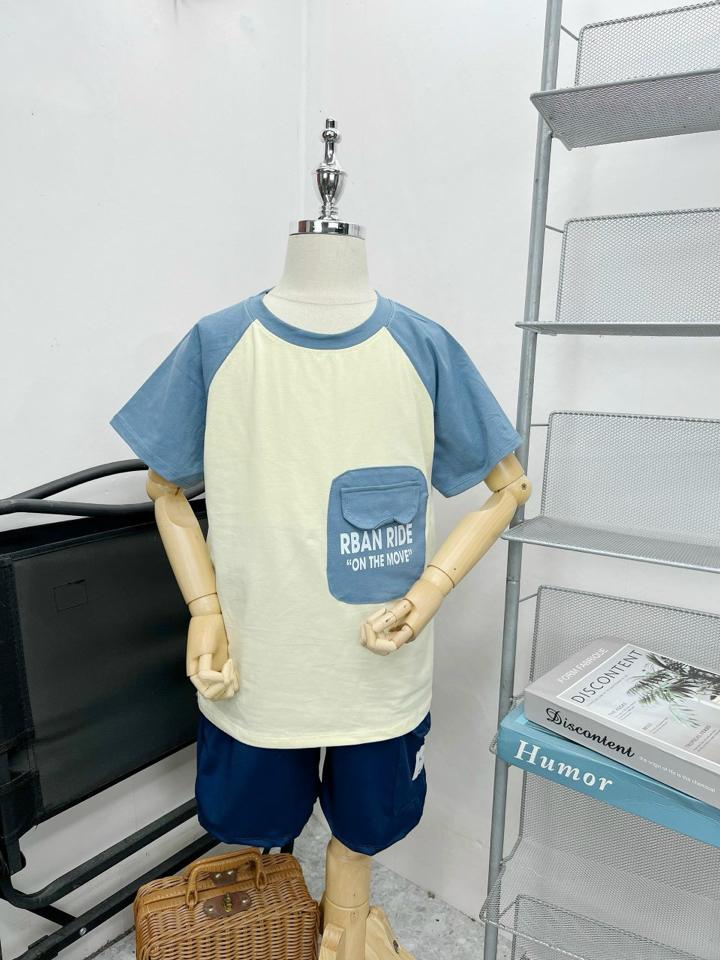 Bk52. Bộ cotton phối túi bé trai-duoc-ban-tai-Thơm Nguyễn