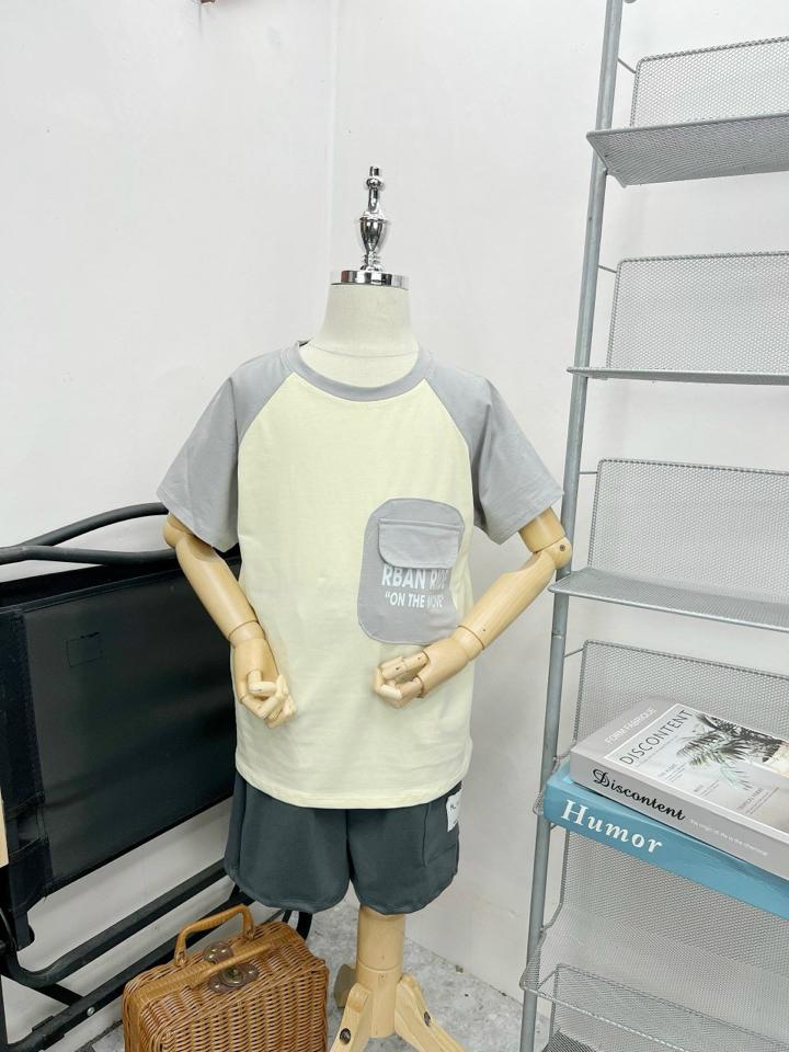 Bk52. Bộ cotton phối túi bé trai-duoc-ban-tai-Thơm Nguyễn