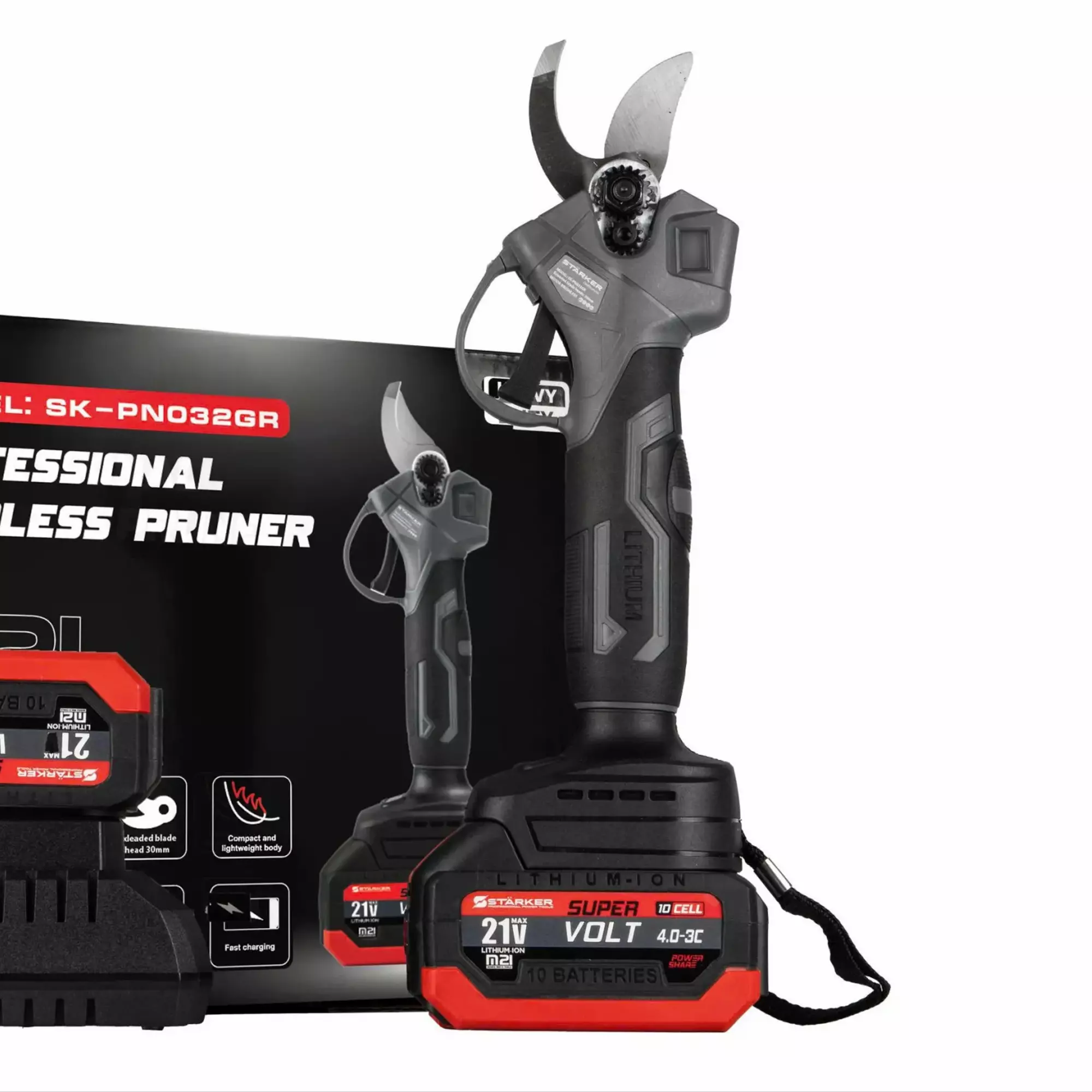 Kéo cắt cành dùng pin STARKER SK-PN032GR - không chổi than - Chân pin phổ thông Makita-duoc-ban-tai-Trung Tâm Điện Máy Hoàng Mỹ
