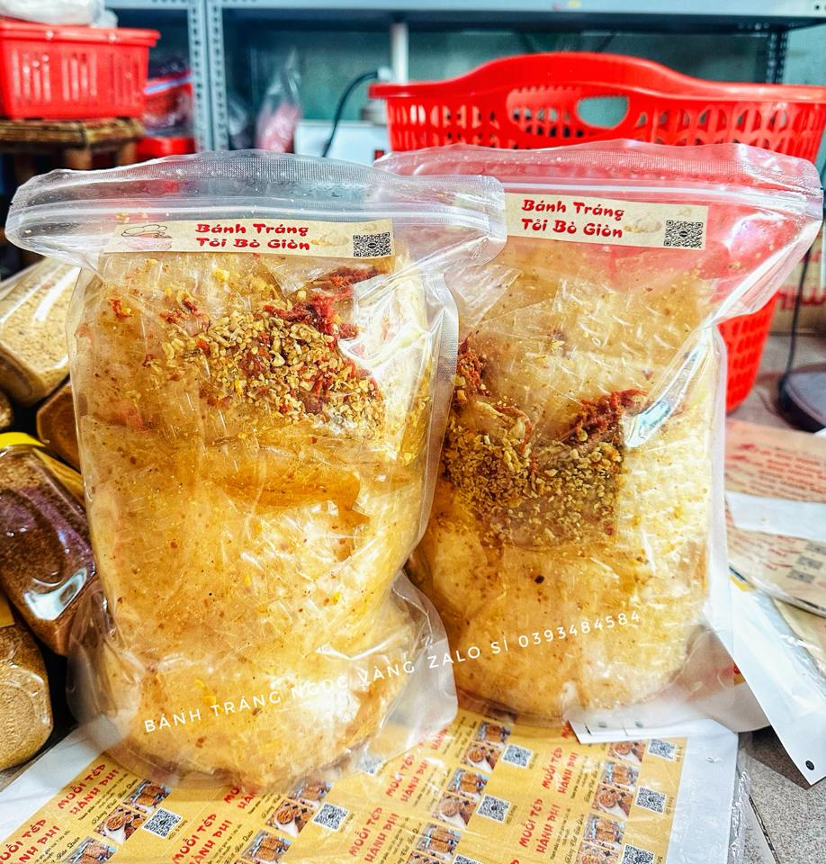 Bánh tráng lá tỏi bò giòn 500G-duoc-ban-tai-Ngoc Vang Banh Trang