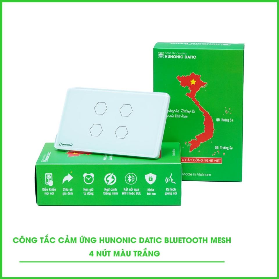 Công tắc Hunonic Datic Wifi 4 nút màu trắng-duoc-ban-tai-HUNONIC HCM