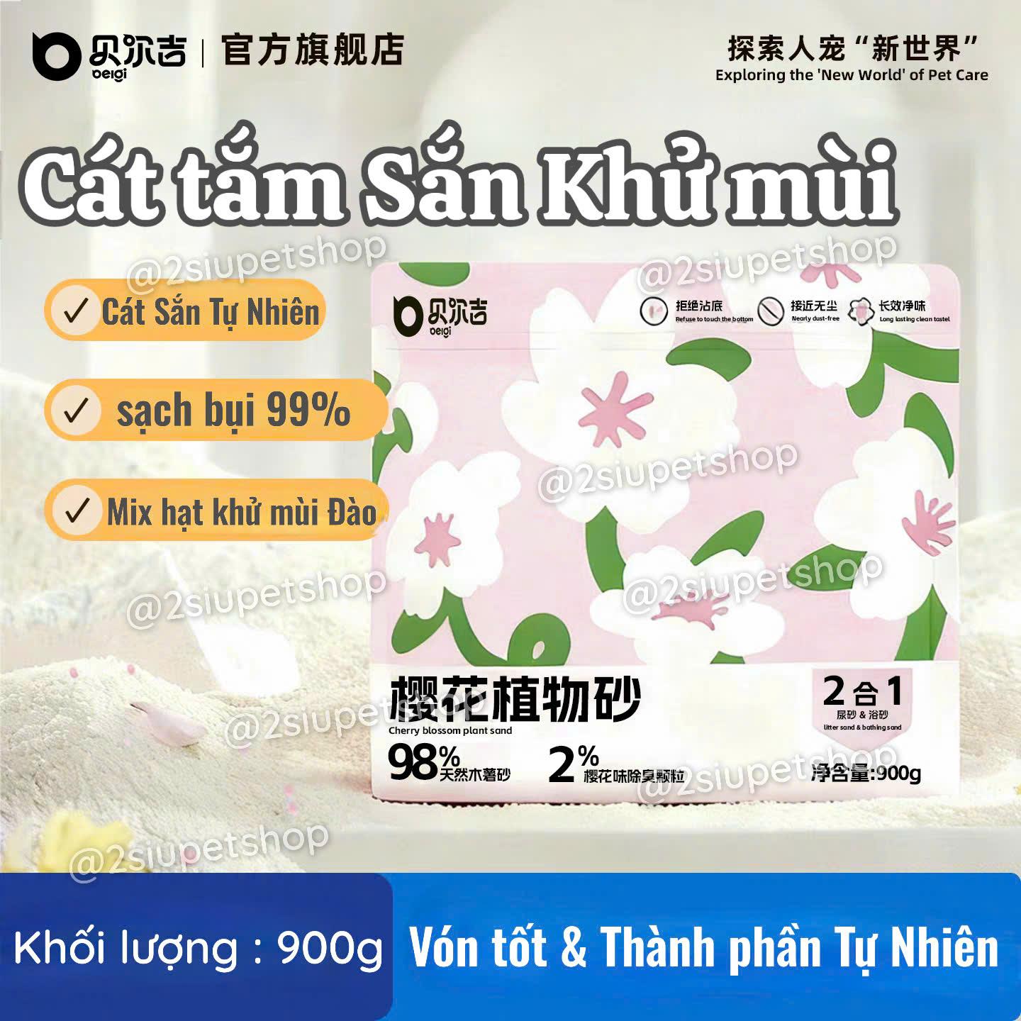 [ Belgi] Cát Tắm Mây Tự Nhiên 2in1 - Vón Tốt khử mùi -900g-duoc-ban-tai-2Siupetshop
