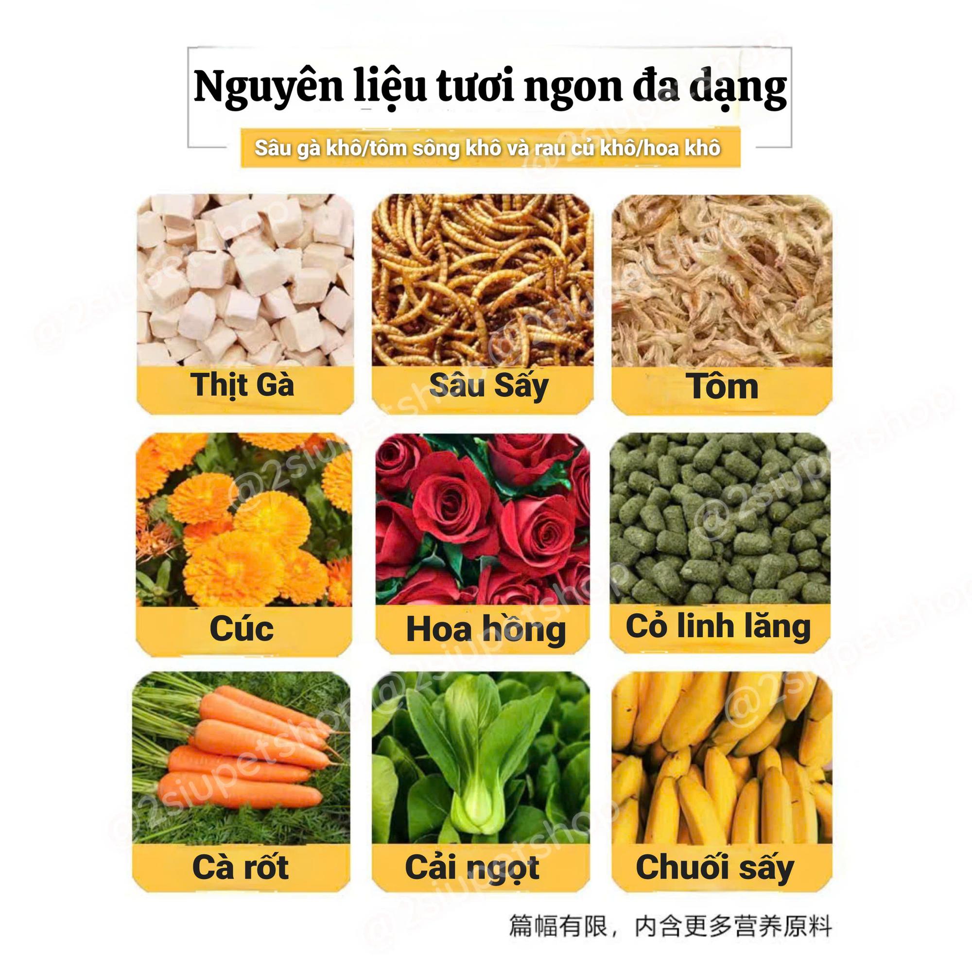 [ Nội Địa Trung 09]Thức ăn chính tổng hợp đầy đủ từ rau củ , thảo mộc, mài răng thịt đạm một cách hoàn chỉnh nhất cho mọi dòng hamster-500g-duoc-ban-tai-2Siupetshop