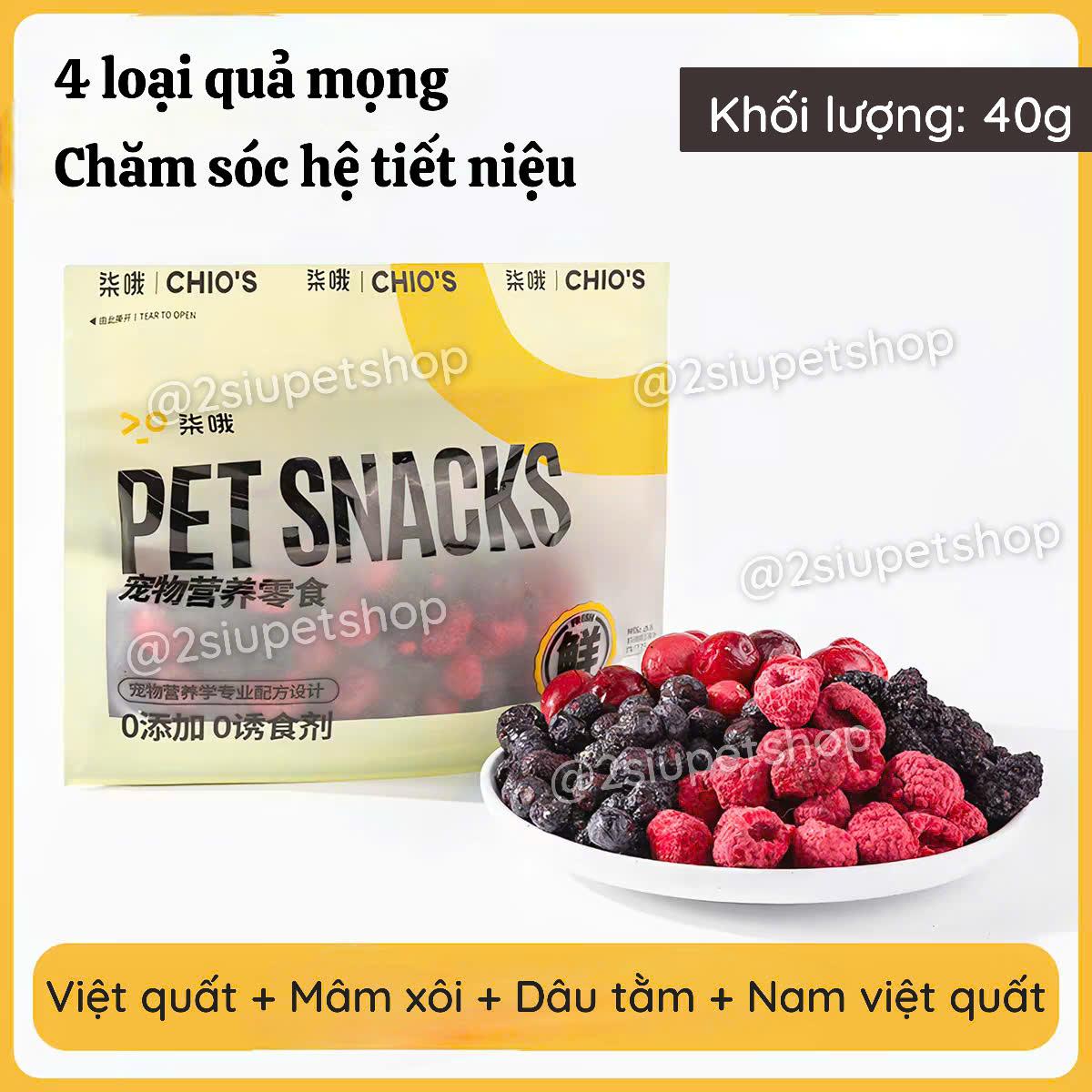 [PET SNACK] Việt quất + Mâm xôi + Dâu tằm + Nam việt quất sấy lạnh- 40g-duoc-ban-tai-2Siupetshop