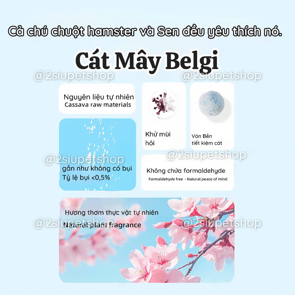 [ Belgi] Cát Tắm Mây Tự Nhiên 2in1 - Vón Tốt khử mùi -900g-duoc-ban-tai-2Siupetshop