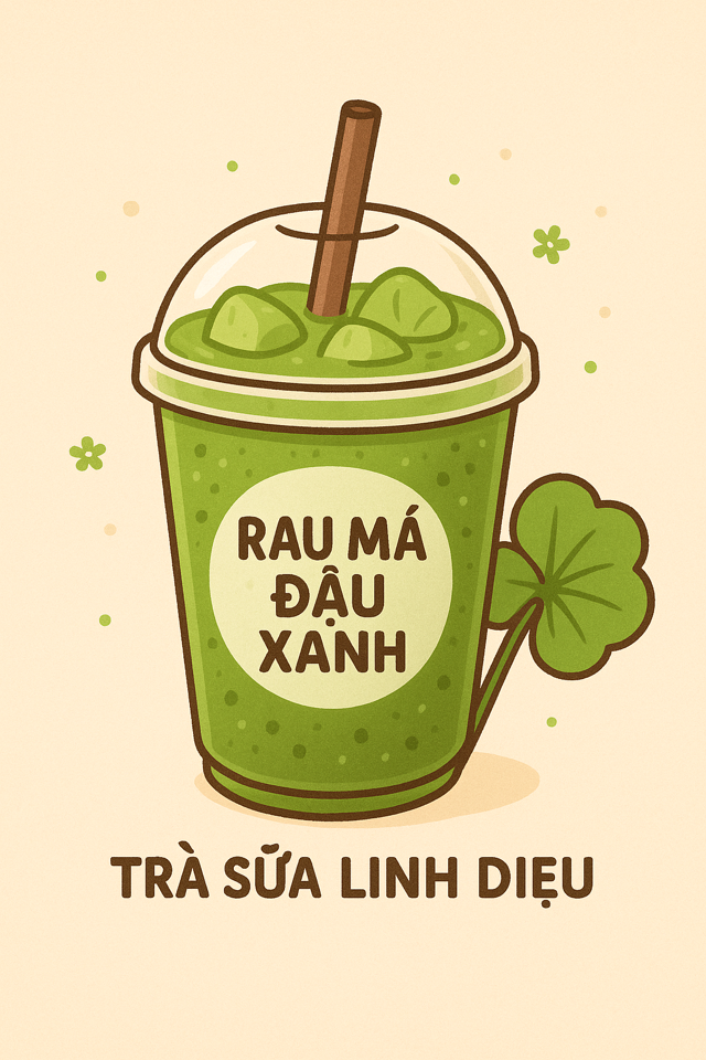 rau má đậu xanh-duoc-ban-tai-Trà Sữa Linh Diệu