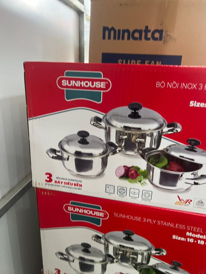 Bộ nồi inox 3 đáy sunhouse SH333-duoc-ban-tai-Điện máy Minh Anh