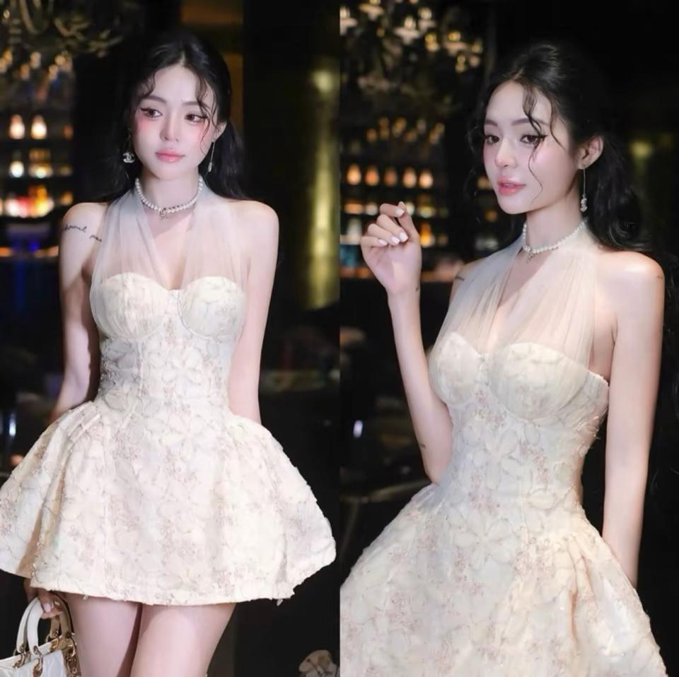 Đi tiệc hồng ngắn-duoc-ban-tai-NhưNhư-Cho Thuê Đồ Áo