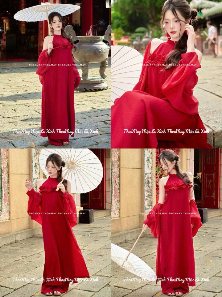 Sét đỏ dài kèm áo choàng-duoc-ban-tai-NhưNhư-Cho Thuê Đồ Áo