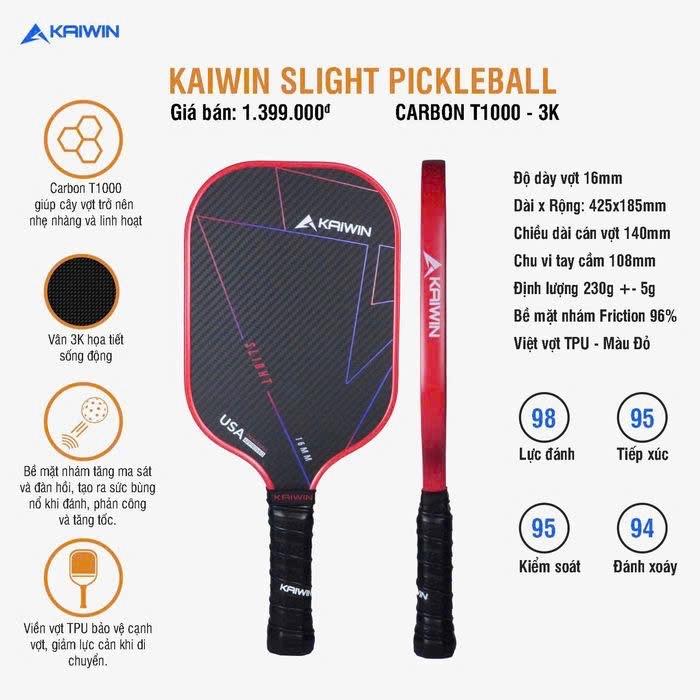 Vợt Pickleball Kaiwin Slight T1000-duoc-ban-tai-BS Sport