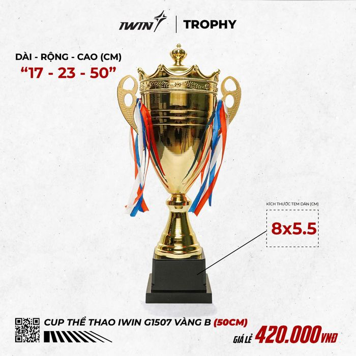 Cúp thể thao iWin G1507 (B) - 50cm-duoc-ban-tai-BS Sport