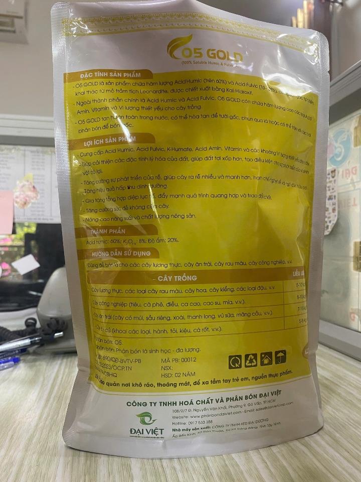 Phân bón lá Humic & Fulic Acid Đại Việt  05 Gold ( 100% Soluble Humic & Fulvic Acid )-duoc-ban-tai-3 Cùng : Học - Làm - Phát triển