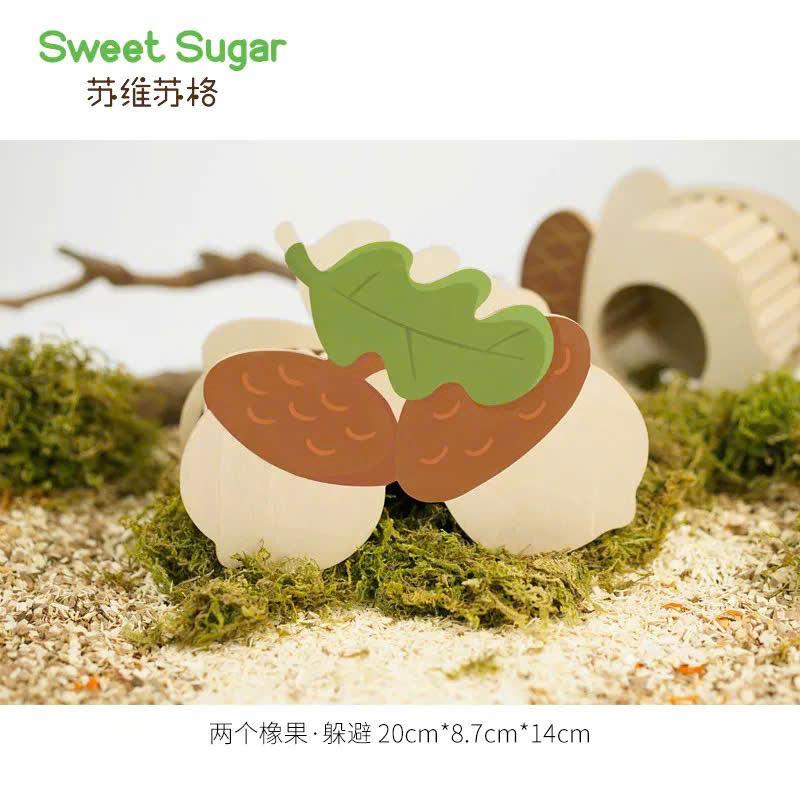 Nhà Gỗ Thang Quả Sồi Decor Lồng Hãng Sweet Sugar 20cm-duoc-ban-tai-Nhian Pet Shop