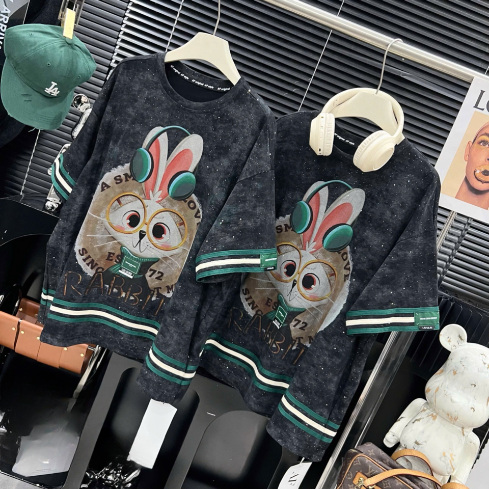 phông thỏ pha phối viền sọc trắng xanh siêu đẹp. -duoc-ban-tai-Mẫn Mẫn Shop- Đỗ Quang Thiều Sotre