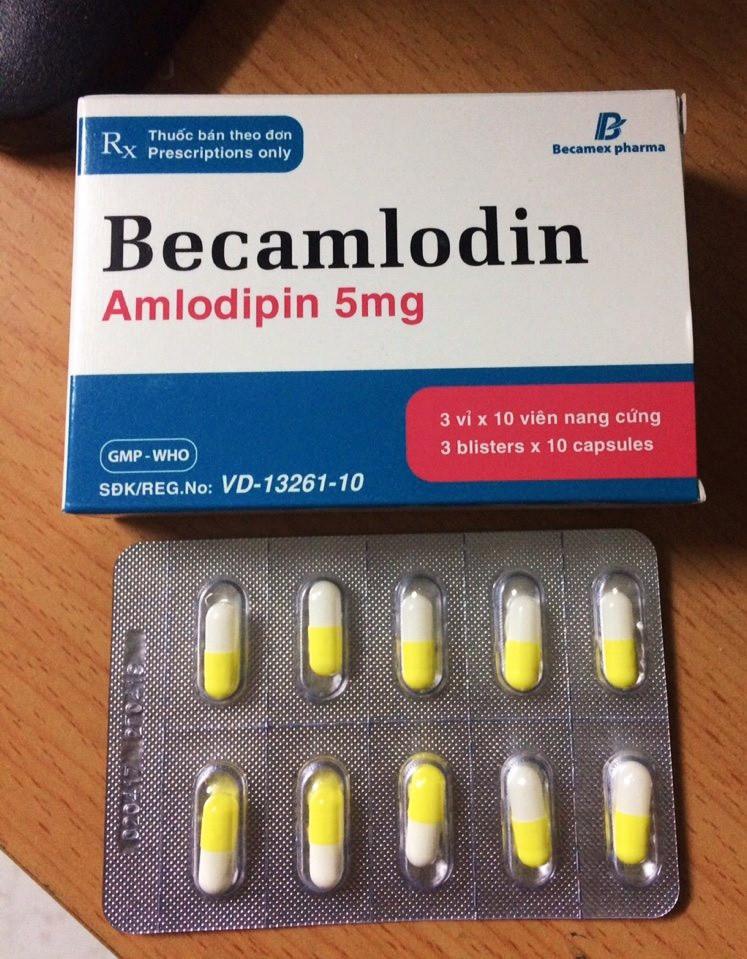 Becamlodin 5mg (amlodipin) Hộp 3 vỉ-duoc-ban-tai-Usht pharma
