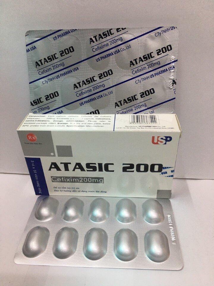 Atasic 200 H/3 vỉ Cefixim dạng viên nang-duoc-ban-tai-Usht pharma