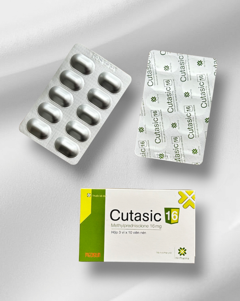 Cutasic 16 (methylprednisolon 16 mg) Hộp 3 vỉ-duoc-ban-tai-Usht pharma