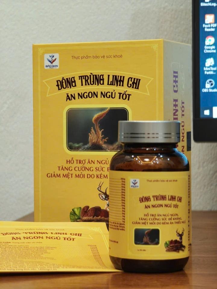 Đông trùng Linh chi (ăn ngon, ngủ tốt) hộp 1 lọ * 30 v-duoc-ban-tai-Usht pharma