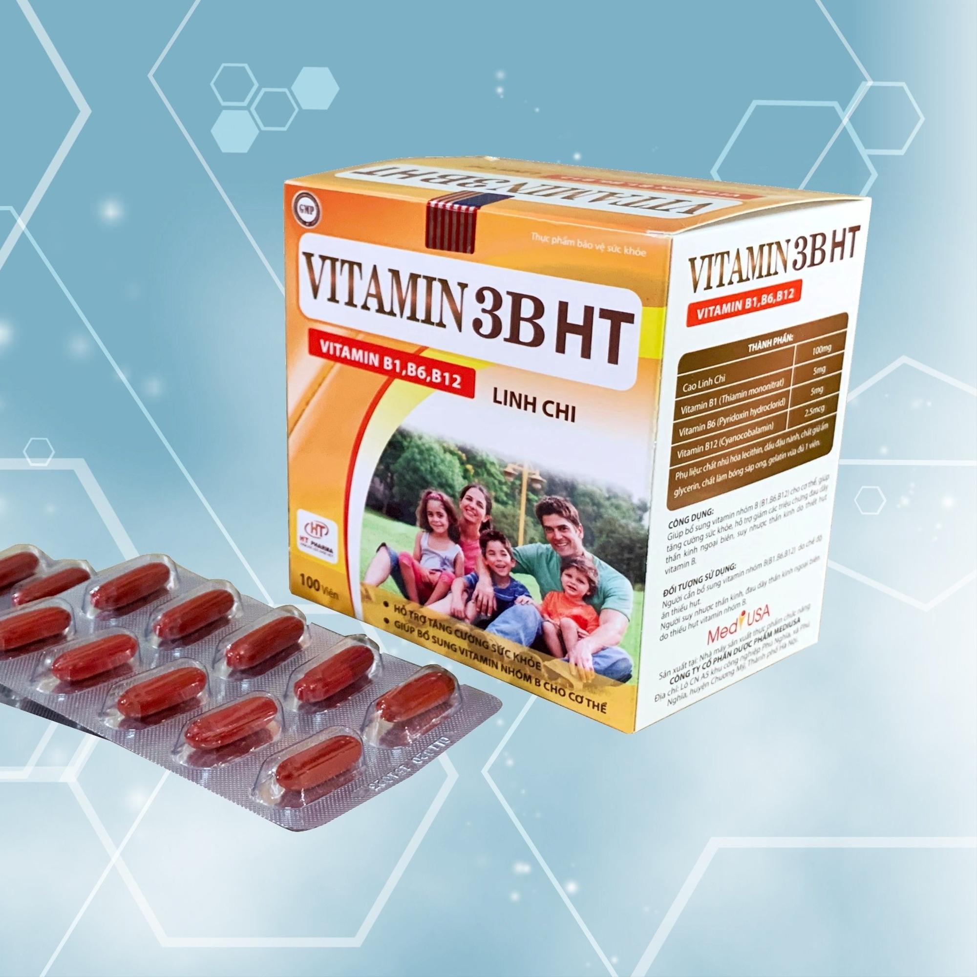 Vitamin 3B HT,  Linh chi 100mg, Hộp 10 vỉ-duoc-ban-tai-Usht pharma