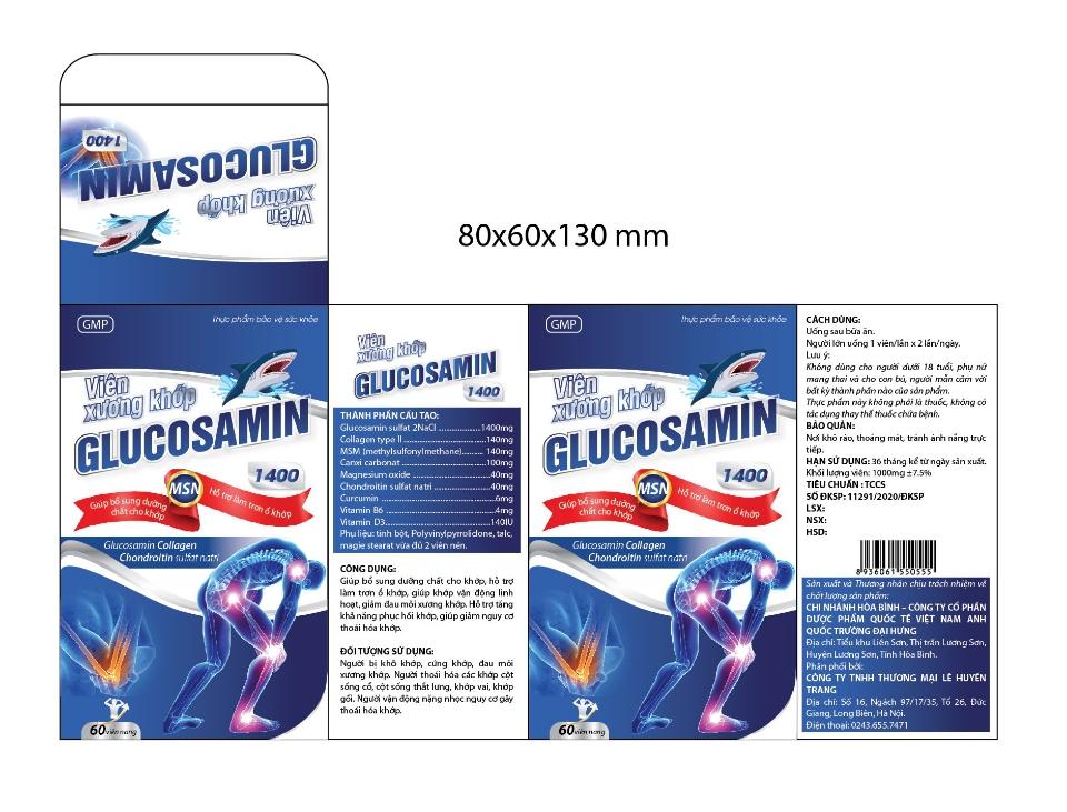 Viên Khớp Glucosamin 1400, lọ 60 viên-duoc-ban-tai-Usht pharma
