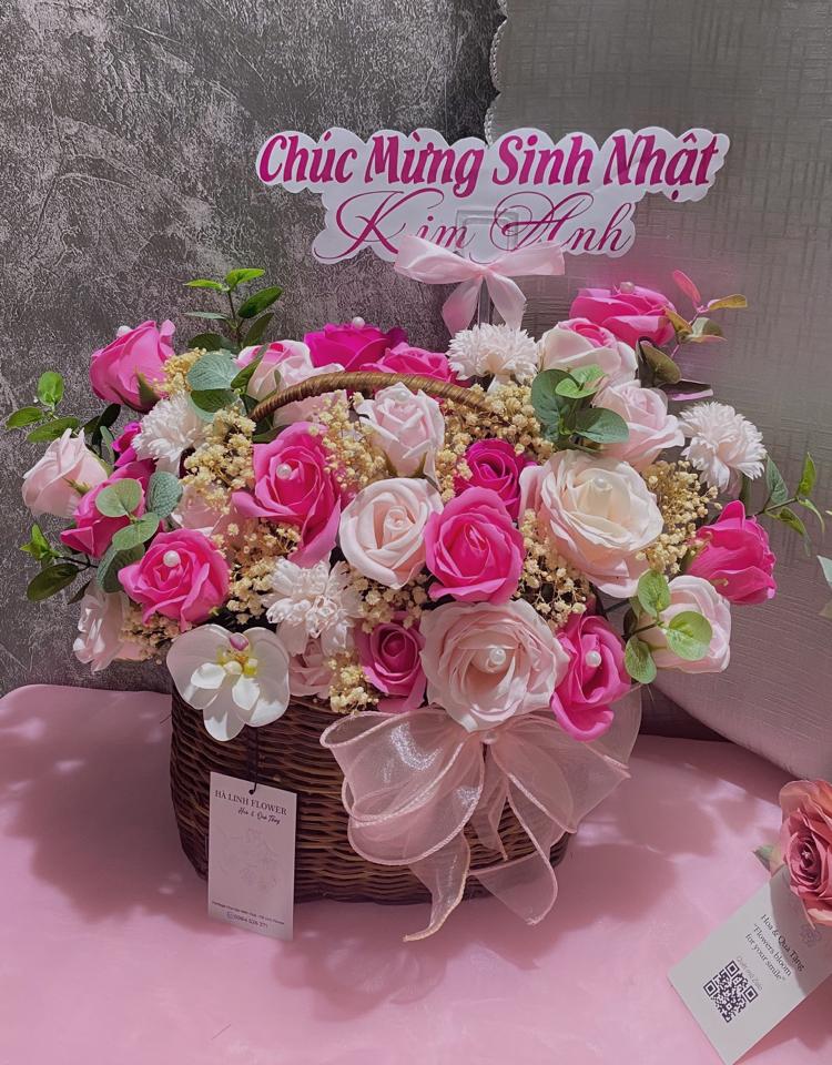 Giỏ Hoa Sáp -duoc-ban-tai-Hà Linh Flower