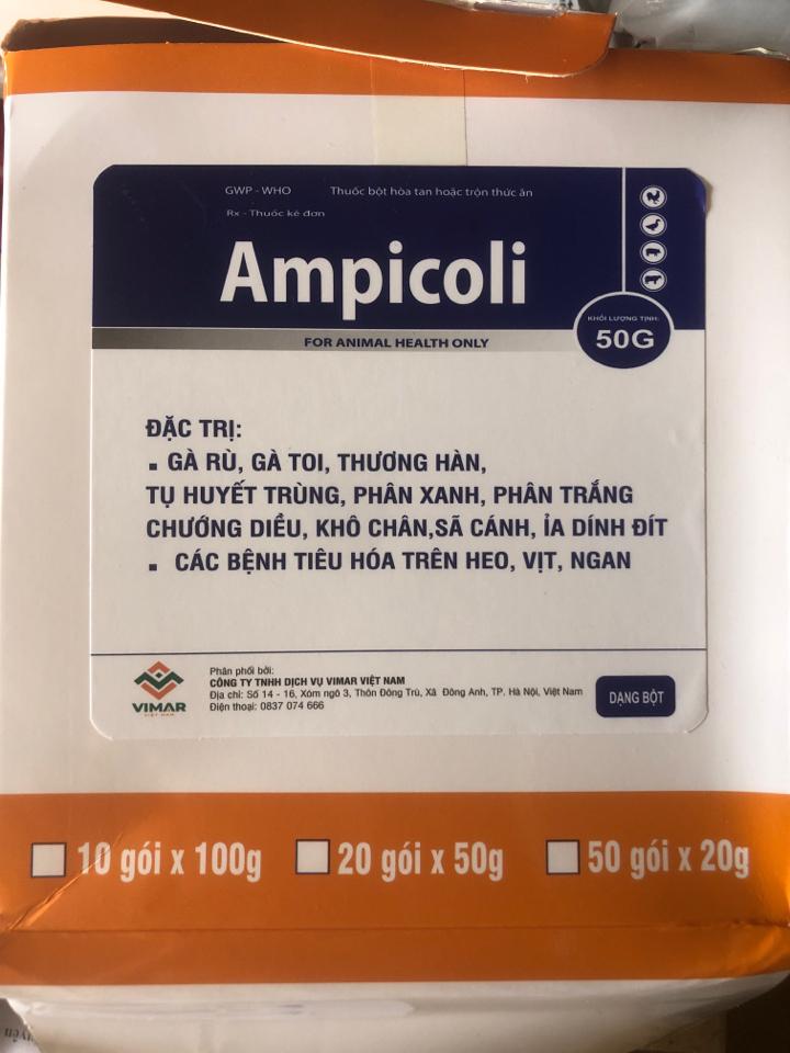 Ampicoli 50g - vimar-duoc-ban-tai-NPP THÀNH TUYÊN Thuốc Thú Y _Cám Cò _Con Giống