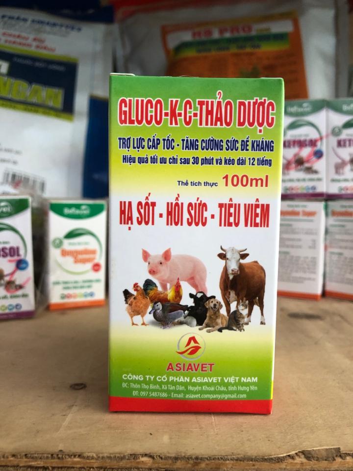 GlucoKC - 20ML ( amin, thảo dược) ASIAVET-duoc-ban-tai-NPP THÀNH TUYÊN Thuốc Thú Y _Cám Cò _Con Giống