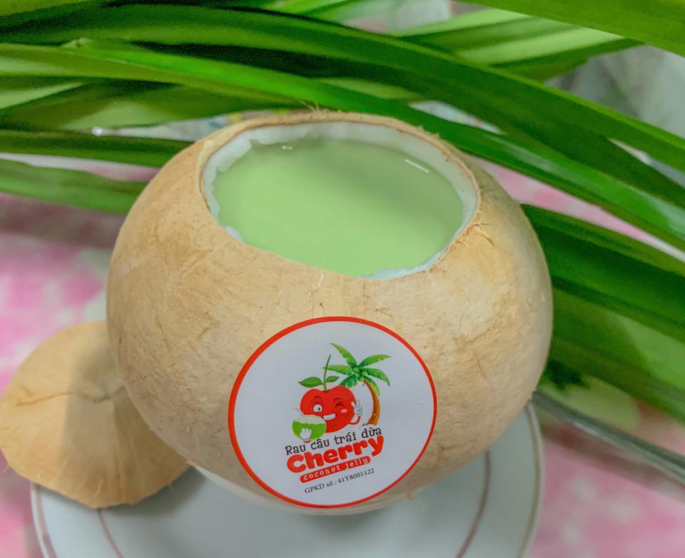 Tặng RC trái dừa sz L lá dứa-duoc-ban-tai-Rau câu trái dừa Cherry