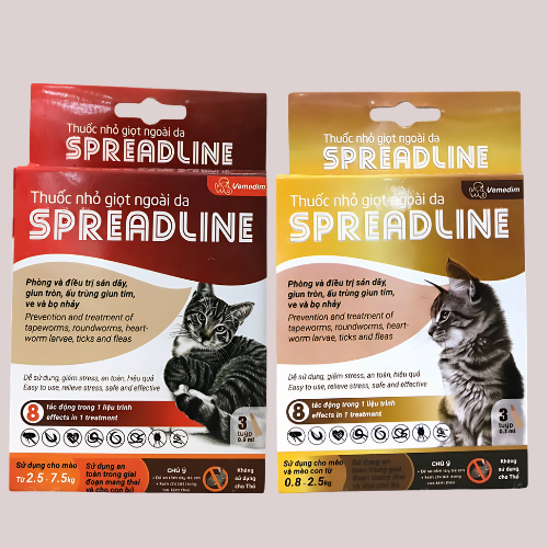 Tuýp nhỏ gáy Spreadline diệt ve rận cho mèo-duoc-ban-tai-CLOUDY PET SHOP