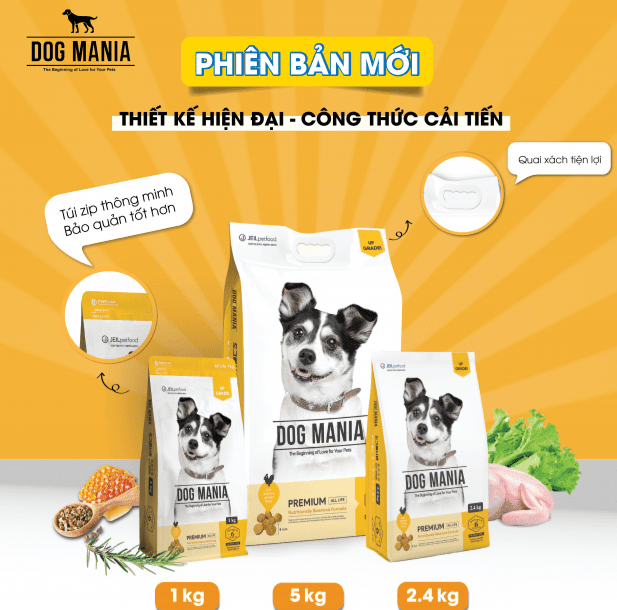 SKU 4 : THỨC ĂN HẠT CHO CHÓ MỌI LỨA TUỔI DOG MANIA PREMIUM-duoc-ban-tai-CLOUDY PET SHOP
