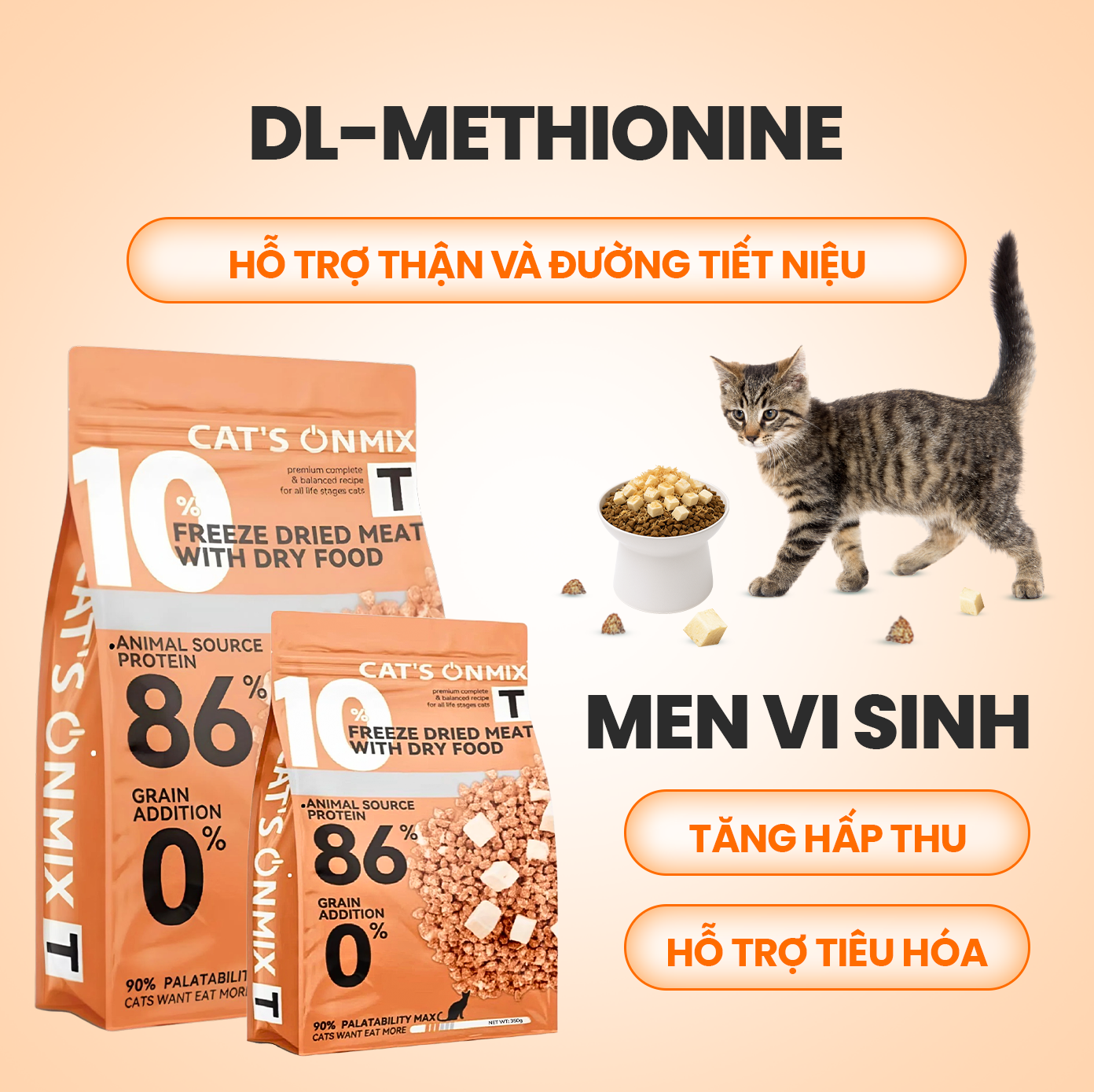 SKU 1 : HẠT Cat’s On Mix T - Hạt dinh dưỡng cho mèo phủ ruốc có thêm topping gà sấy-duoc-ban-tai-CLOUDY PET SHOP