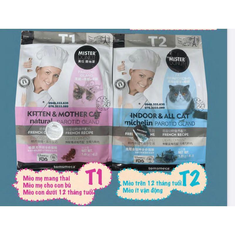 SKU 2 : HẠT MISTER DONUT 1.8kg – Thức ăn cho mèo cao cấp giúp Tăng Cân Mỡ Nọng-duoc-ban-tai-CLOUDY PET SHOP