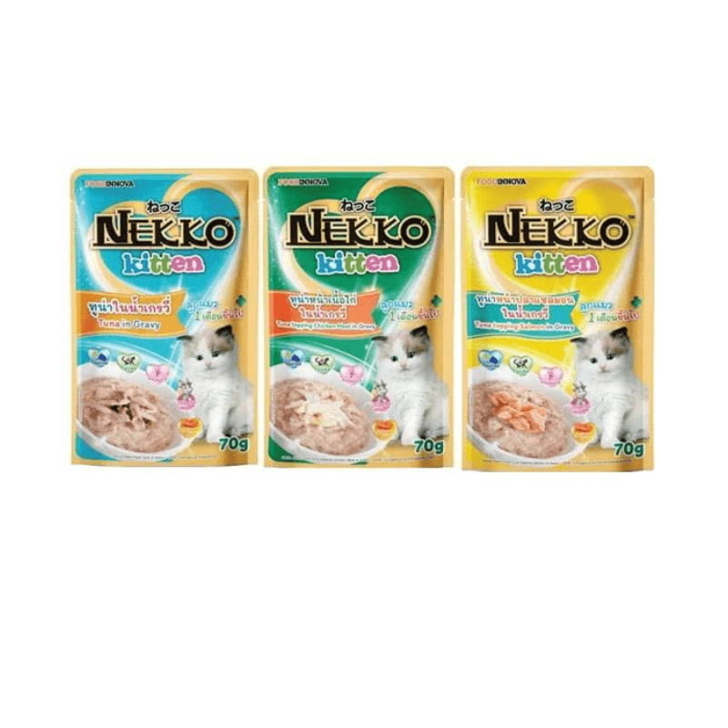 SP2.3 : Pate Cho Mèo Con Dạng Sốt Nekko Kitten Gravy 70g-duoc-ban-tai-CLOUDY PET SHOP
