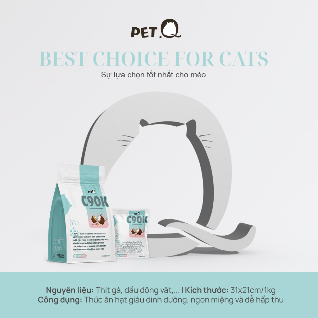 SKU 2 : HẠT PETQ C90K ( MÈO CON )-duoc-ban-tai-CLOUDY PET SHOP