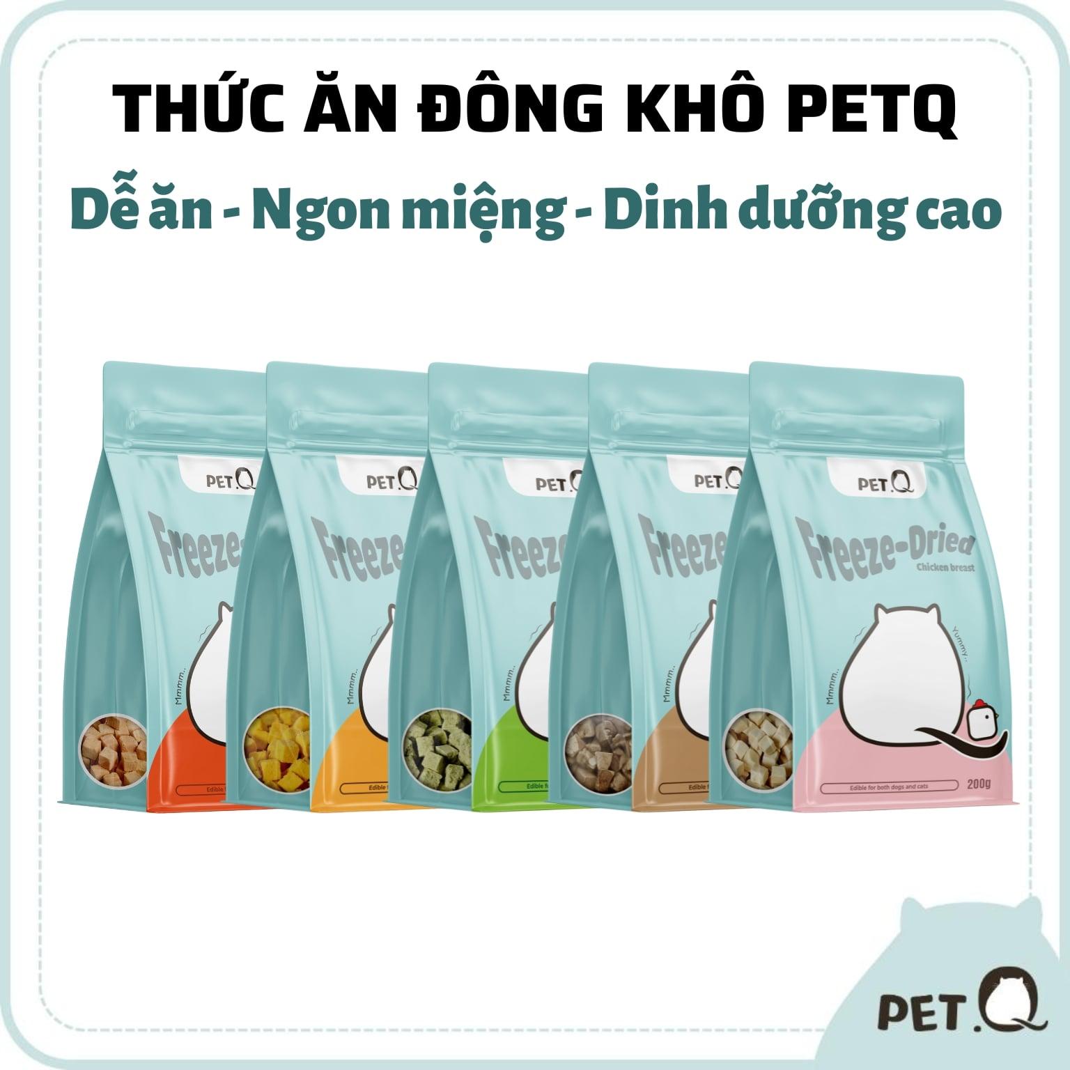 Thức ăn đông khô cho thú cưng PetQ - GÀ SẤY PET Q-duoc-ban-tai-CLOUDY PET SHOP