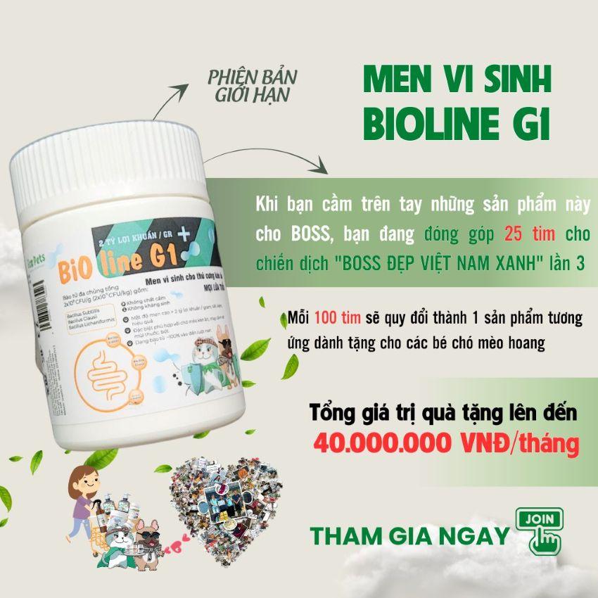 Lợi Khuẩn Chó Mèo: Men vi sinh Bioline G1 ( Bản Giới Hạn) – Chìa Khóa Vàng Cho Đường Ruột Khỏe Mạnh & Chấm Dứt Mùi Hôi-duoc-ban-tai-CLOUDY PET SHOP