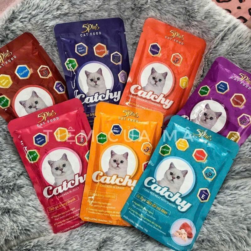 Pate Catchy (5Plus) Cho Mèo Mọi Lứa Tuổi 70g GÓI-duoc-ban-tai-CLOUDY PET SHOP